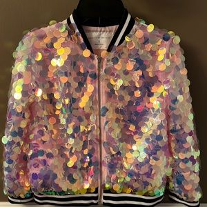 Rockets of Awesome girls size 5 sequin pink/iridescent jacket